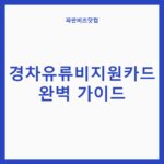 경차유류비지원카드 완벽 가이드 — 정부혜택 카테고리 글의 제목 이미지