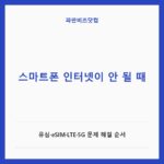 스마트폰 인터넷이 안 될 때|유심·eSIM·LTE·5G 문제 해결 순서 스마트폰 인터넷이 안 될 때 — IT·가전 카테고리 글의 제목 이미지