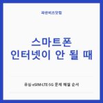 스마트폰 인터넷이 안 될 때|유심·eSIM·LTE·5G 문제 해결 순서 스마트폰 인터넷이 안 될 때 — IT·가전 카테고리 글의 제목 이미지
