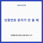 인증번호 문자가 안 올 때|은행앱·본인인증 실패 확인 순서 인증번호 문자가 안 올 때 — 생활꿀팁 카테고리 글의 제목 이미지