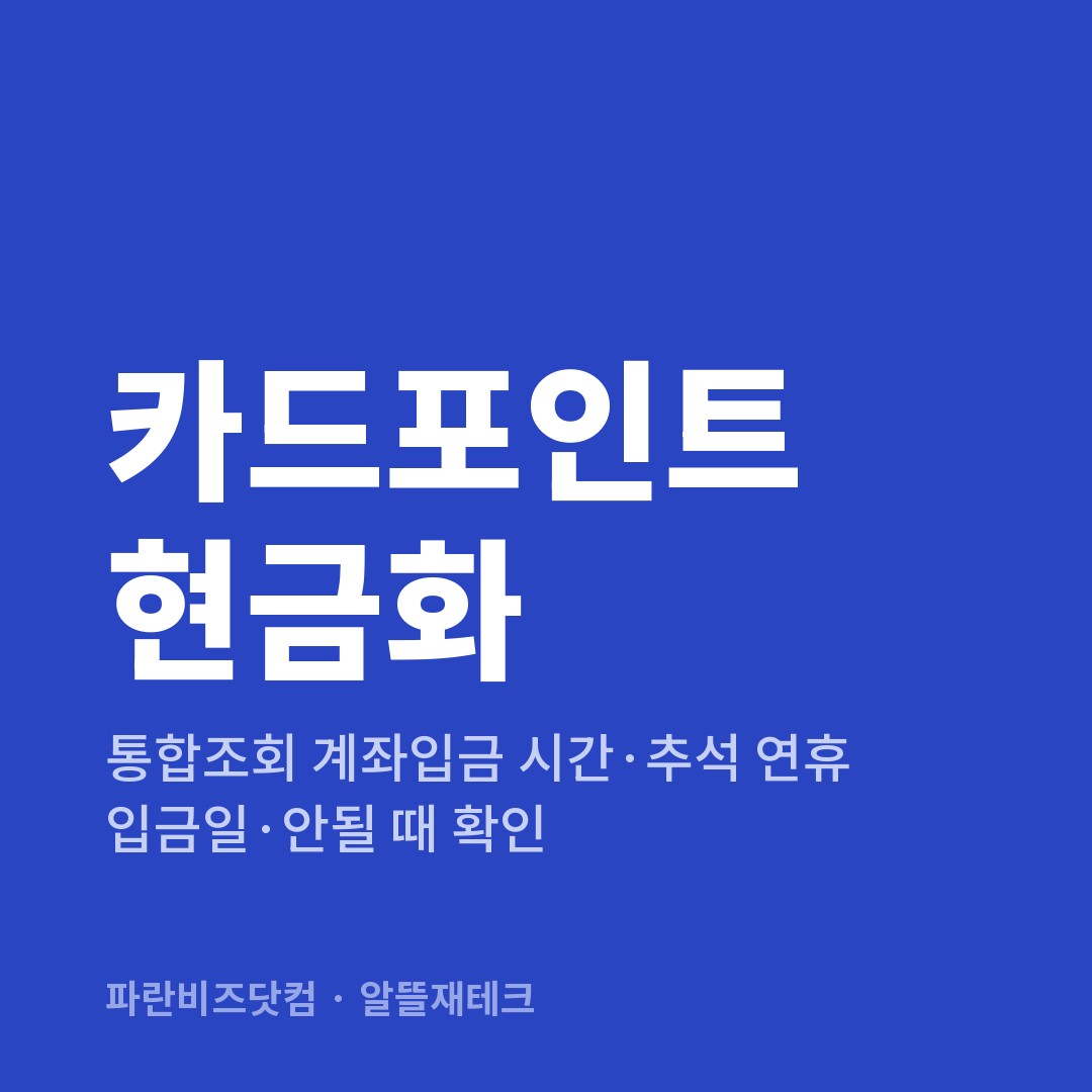 카드포인트 현금화 — 알뜰재테크 카테고리 글의 제목 이미지
