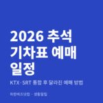 2026 추석 기차표 예매 결제 기한 9월 15일|안 하면 자동 취소됩니다 2026 추석 기차표 예매 일정 — 생활꿀팁 카테고리 글의 제목 이미지