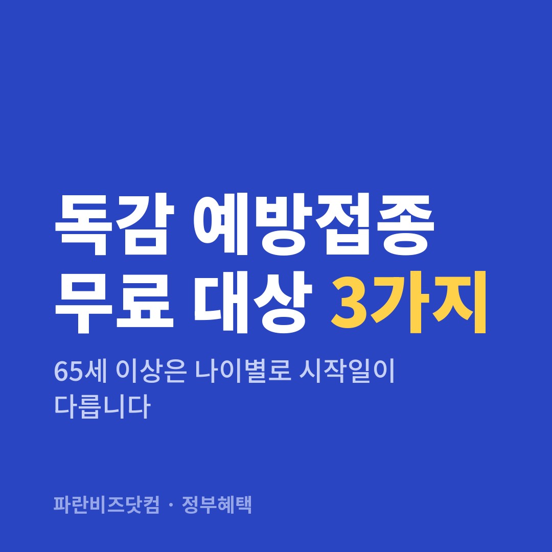 독감 예방접종 무료 대상 3가지 — 정부혜택 카테고리 글의 제목 이미지