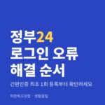 정부24 로그인 오류 해결 순서|간편인증 최초 1회 등록부터 확인하세요 정부24 로그인 오류 해결 순서 — 생활꿀팁 카테고리 글의 제목 이미지