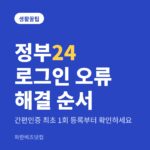 정부24 로그인 오류 해결 순서|간편인증 최초 1회 등록부터 확인하세요 정부24 로그인 오류 해결 순서 — 생활꿀팁 카테고리 글의 제목 이미지