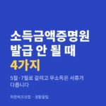소득금액증명원 발급 안 될 때 4가지 — 생활꿀팁 카테고리 글의 제목 이미지