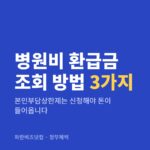 병원비 환급금 조회 방법 3가지 — 정부혜택 카테고리 글의 제목 이미지