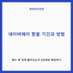 네이버페이 환불 기간과 방법|취소 후 언제 들어오는지 5단계로 확인하기 네이버페이 환불 기간과 방법 — 생활꿀팁 카테고리 글의 제목 이미지