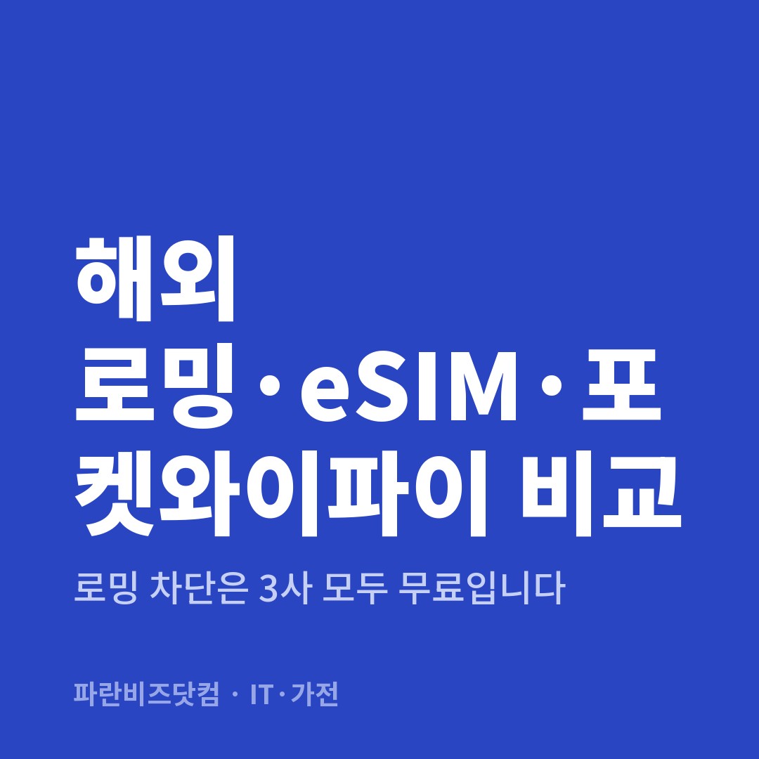 해외 로밍·eSIM·포켓와이파이 비교 — IT·가전 카테고리 글의 제목 이미지