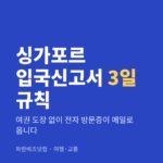 싱가포르 입국신고서 3일 규칙|여권 도장 없이 전자 방문증이 메일로 옵니다 싱가포르 입국신고서 3일 규칙 — 여행·교통 카테고리 글의 제목 이미지