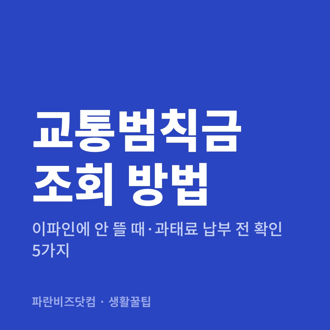 교통범칙금 조회 방법 — 생활꿀팁 카테고리 글의 제목 이미지