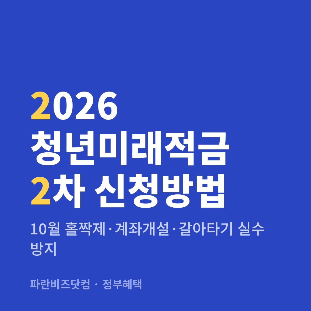 2026 청년미래적금 2차 신청방법 — 정부혜택 카테고리 글의 제목 이미지