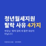 청년월세지원 탈락 사유 4가지 — 정부혜택 카테고리 글의 제목 이미지
