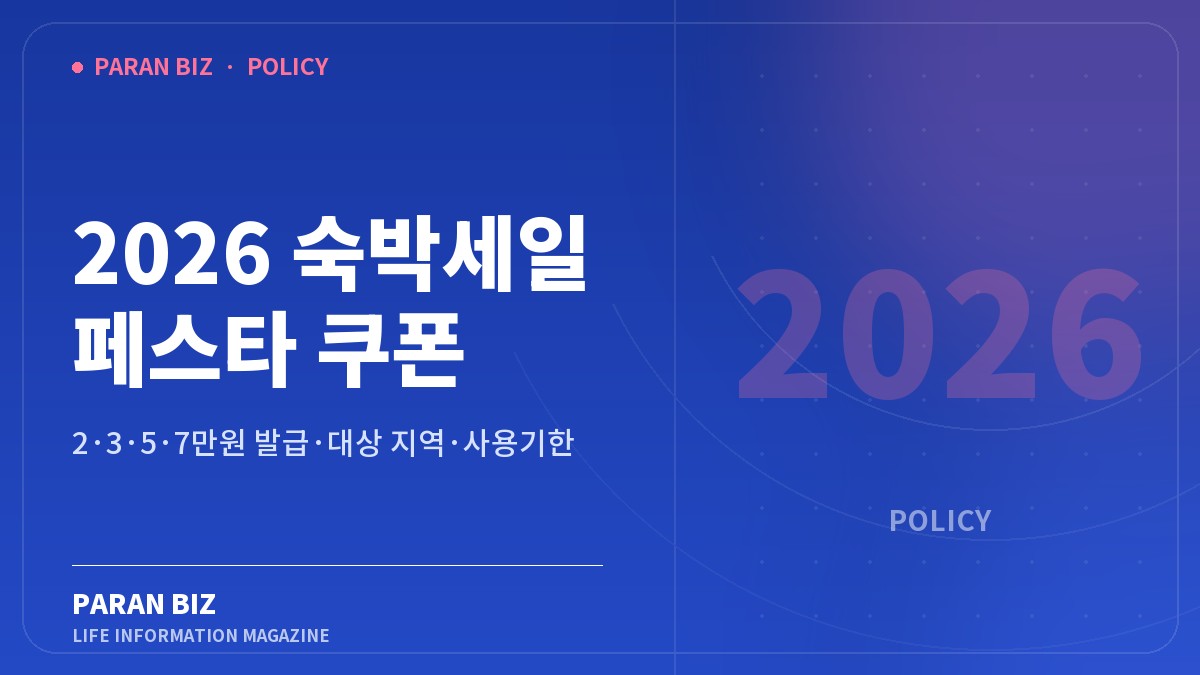 2026 숙박세일 페스타 쿠폰 — 정부혜택 카테고리의 파란비즈 제목 이미지