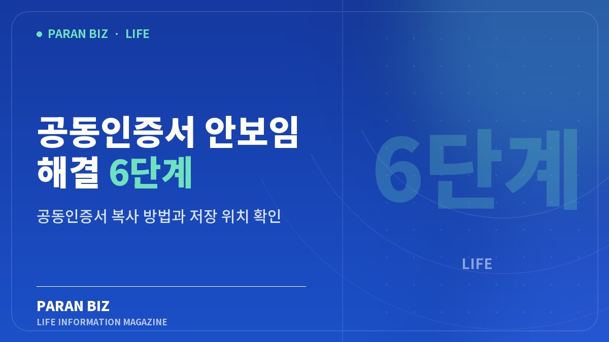 공동인증서 안보임 해결 6단계 — 생활꿀팁 카테고리의 파란비즈 제목 이미지
