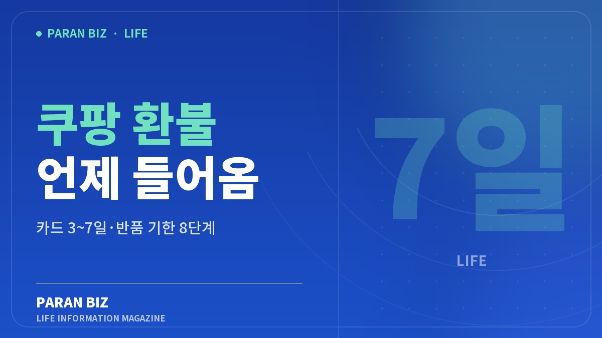 쿠팡 환불 언제 들어옴 — 생활꿀팁 카테고리의 파란비즈 제목 이미지