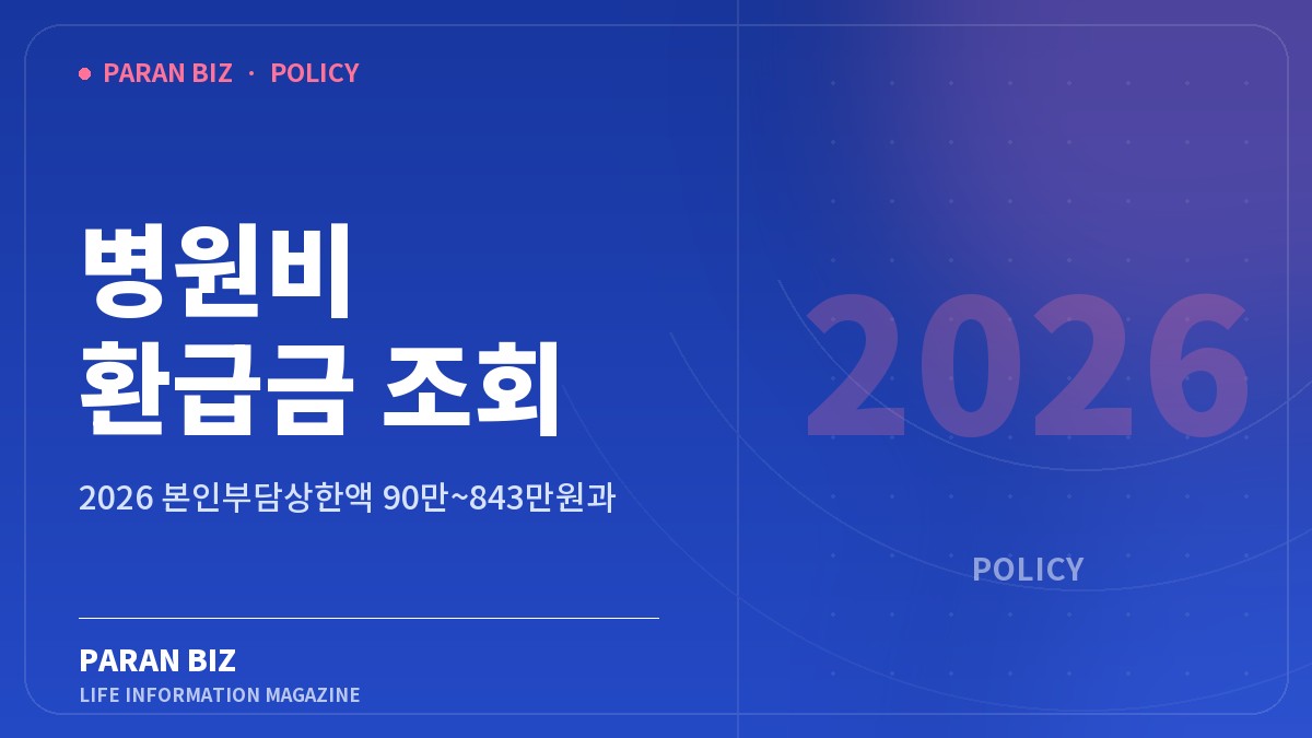 병원비 환급금 조회 — 정부혜택 카테고리의 파란비즈 제목 이미지