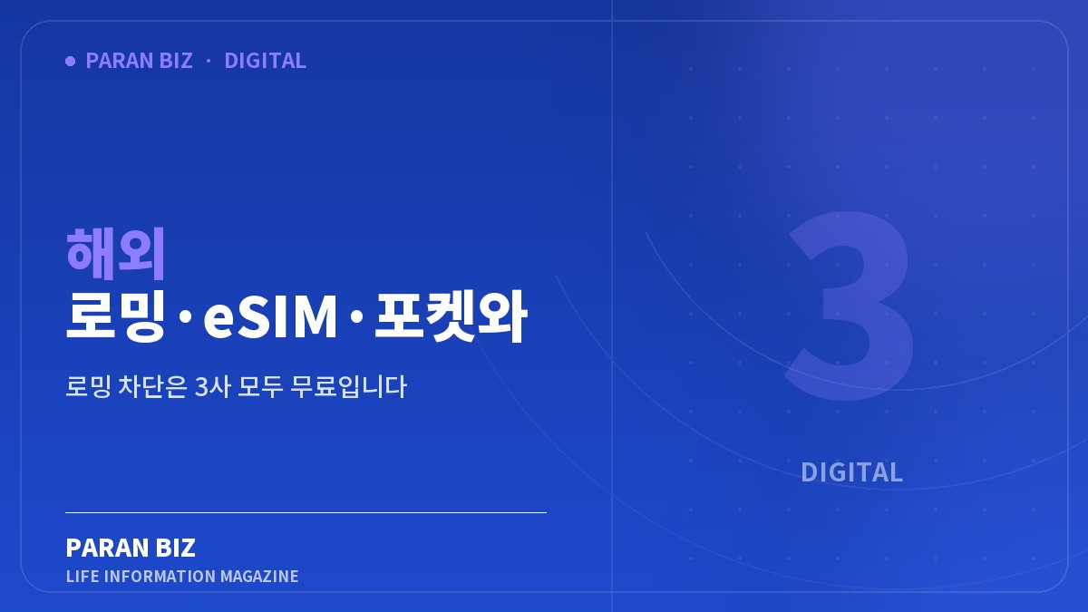 해외 로밍·eSIM·포켓와이파이 비교 — IT·가전 카테고리의 파란비즈 제목 이미지