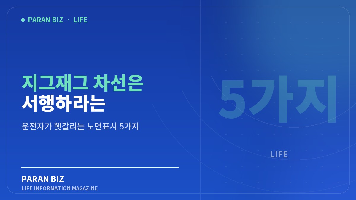 지그재그 차선은 서행하라는 뜻입니다 — 생활꿀팁 카테고리의 파란비즈 제목 이미지